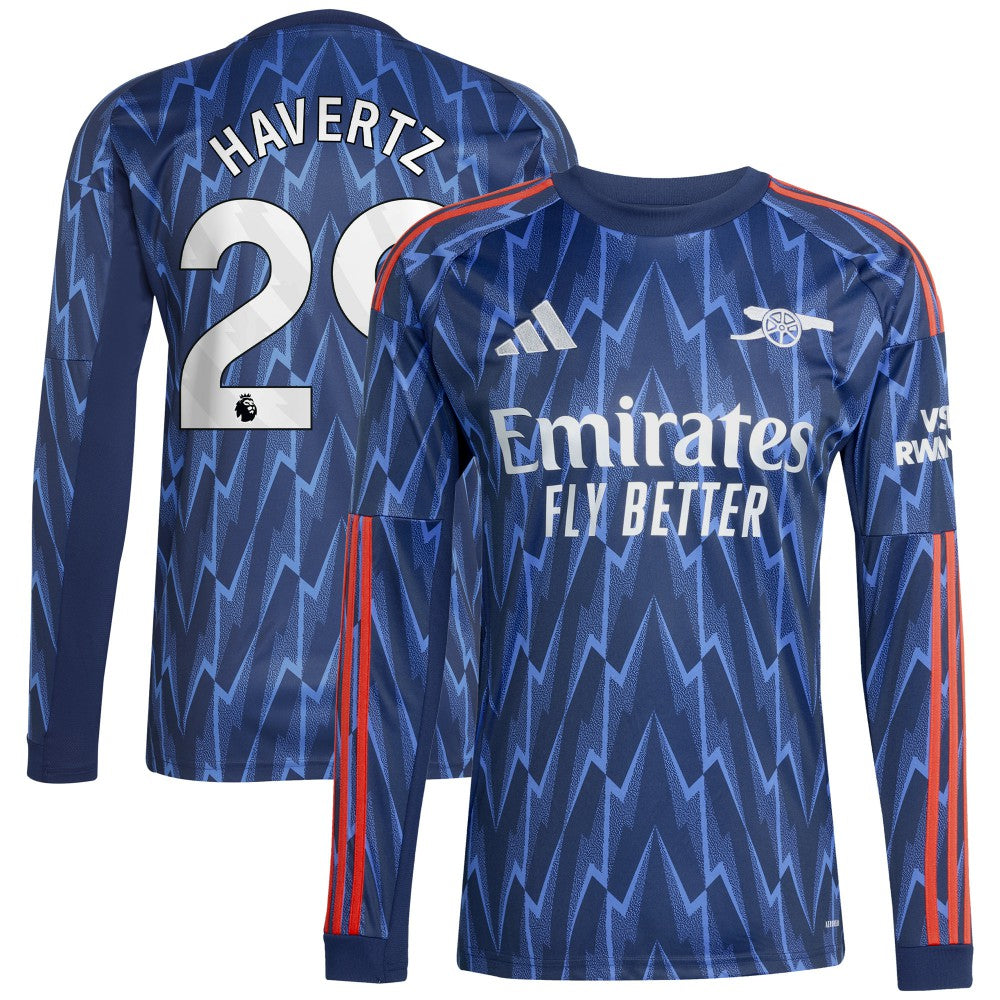 Kai Havertz Arsenal 2025/26 Away Replica Long Sleeve Player Jersey - Blue | Adidas for sale