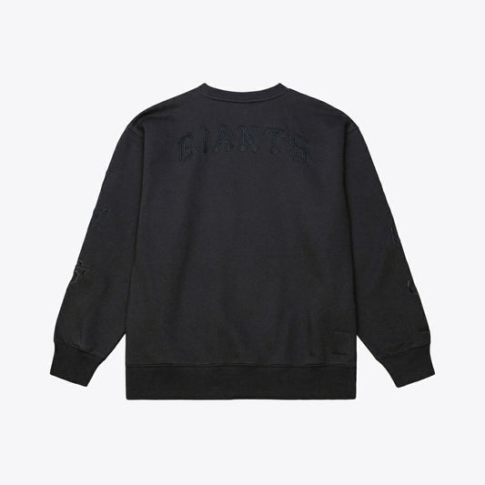 San Francisco Giants Phantom Fleece Crewneck Sweatshirt - Black | Mitchell & Ness