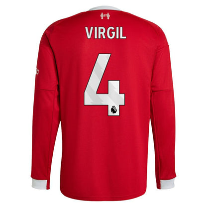 Virgil van Dijk Liverpool 2025/26 Home Replica Long Sleeve Jersey - Red | Adidas shop