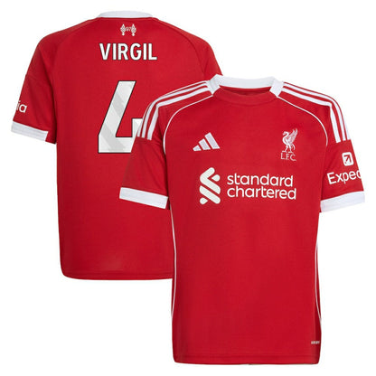 Virgil van Dijk Liverpool Youth 2025/26 Home Replica Jersey - Red | Adidas outlet