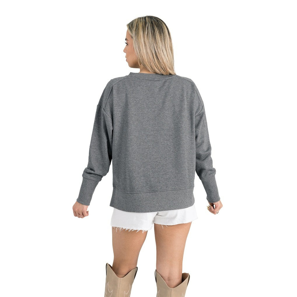 Philadelphia Eagles Gameday Couture Women's French Terry V-Neck Pullover Sweatshirt - Gray cheap
