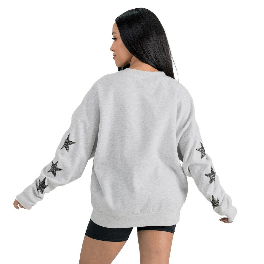 Kansas City Chiefs Gameday Couture Women's Resilience Relaxed Rhinestone Pullover Sweatshirt - Ash discount