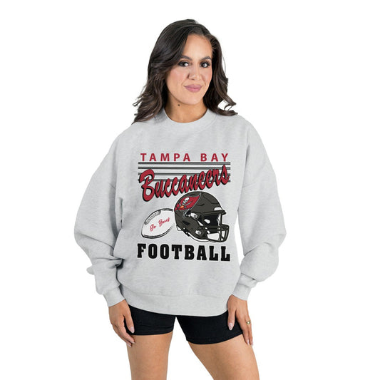 Tampa Bay Buccaneers Gameday Couture Women's Home Turf Oversized Premium Fleece Pullover Sweatshirt - Ash sale
