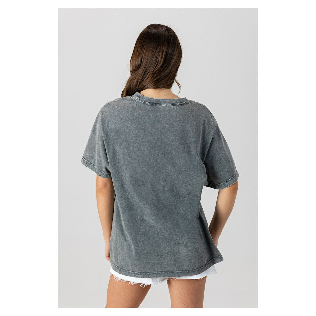 Carolina Panthers Gameday Couture Women's Oversized Classic Grind Washed T-Shirt - Gray discount
