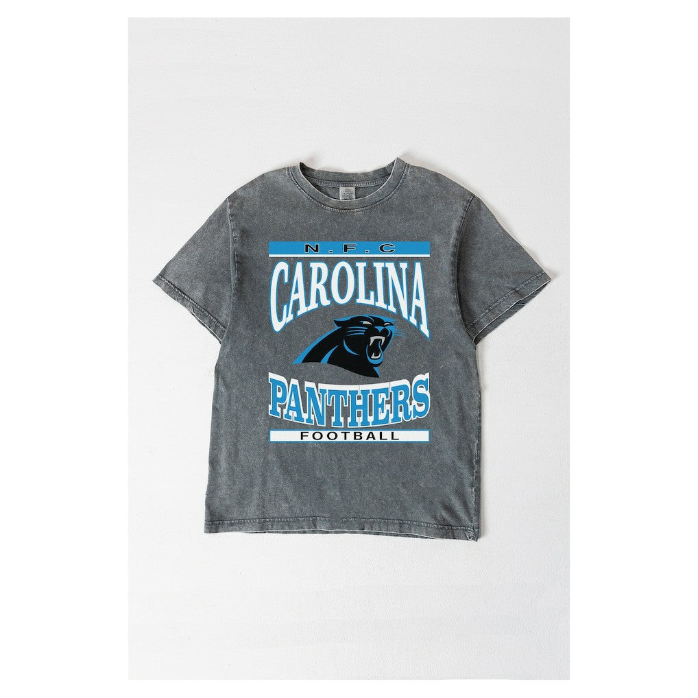 Carolina Panthers Gameday Couture Women's Oversized Classic Grind Washed T-Shirt - Gray discount
