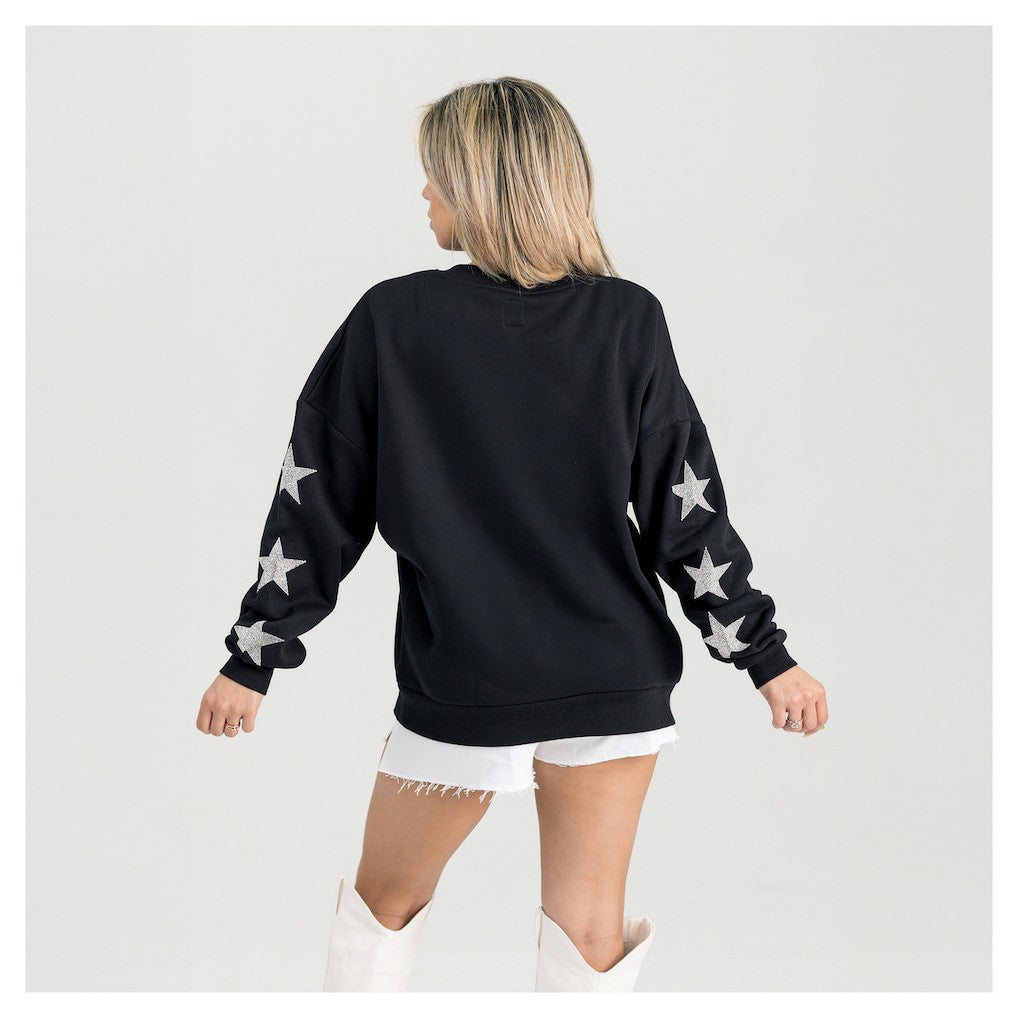 Kansas City Chiefs Gameday Couture Women's Pure Victory Rhinestud Star-Sleeve Pullover Sweatshirt - Black cheap