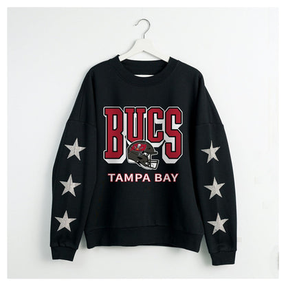 Tampa Bay Buccaneers Gameday Couture Women's Pure Victory Rhinestud Star-Sleeve Pullover Sweatshirt - Black outlet