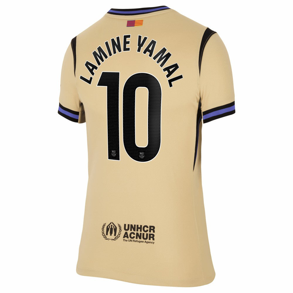 Lamine Yamal Barcelona Women's 2025/26 Away Stadium Replica Jersey - Gold | Nike outlet