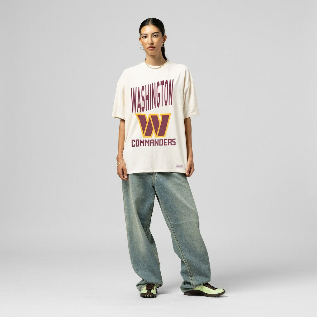 Washington Commanders Women's Logo Rise Boyfriend T-Shirt - Cream sale