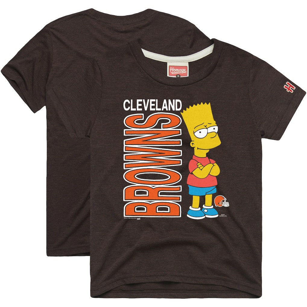 Cleveland Browns Homage x The Simpsons Unisex Tri-Blend T-Shirt - Brown online