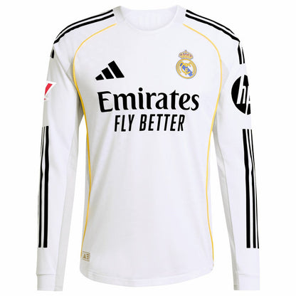 Kylian Mbappé Real Madrid 2025/26 Home Long Sleeve Player Jersey - White | Adidas sale