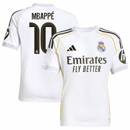 Kylian Mbappé Real Madrid Youth 2025/26 Home Replica Player Jersey - White | Adidas shop