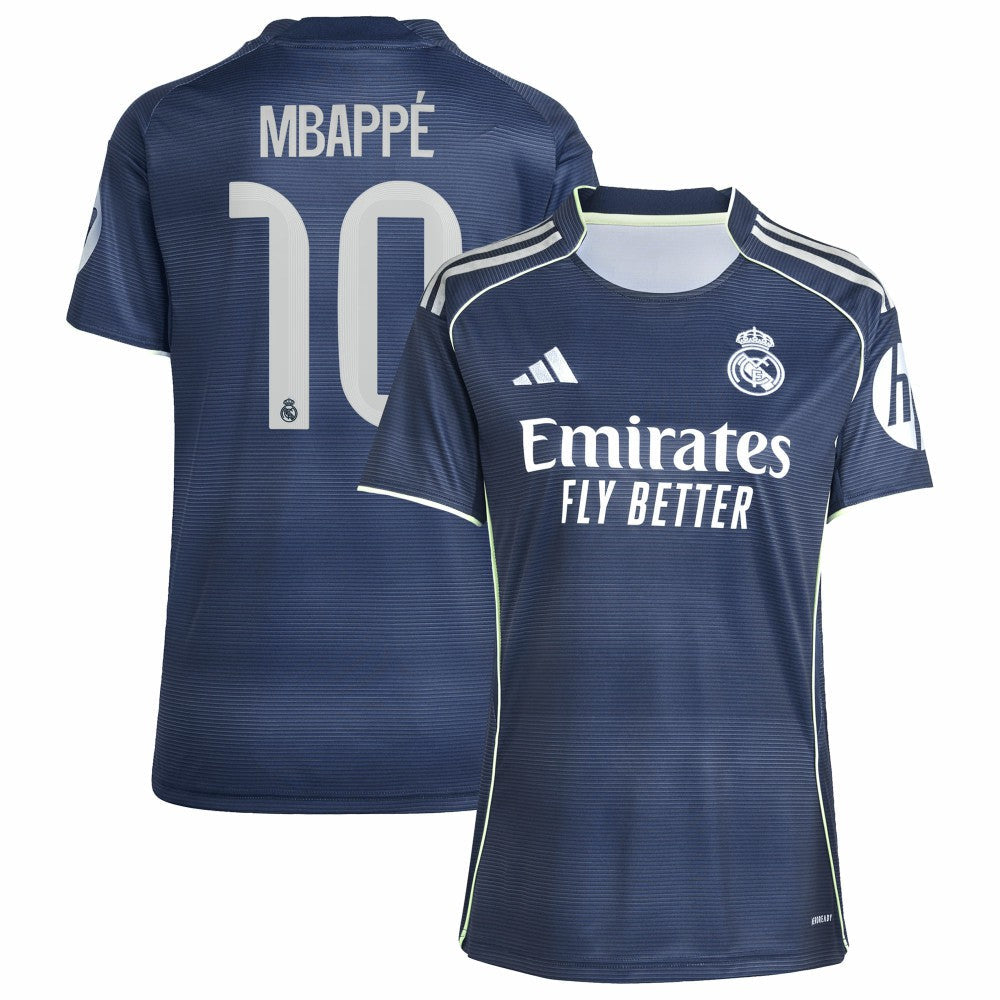 Kylian Mbappé Real Madrid Women's 2025/26 Away Replica Player Jersey - Blue | Adidas for sale