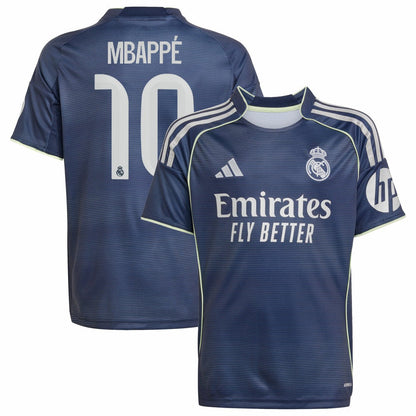 Kylian Mbappé Real Madrid Youth 2025/26 Away Replica Player Jersey - Blue | Adidas shop