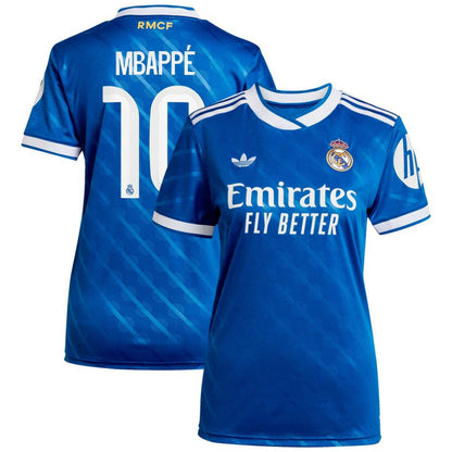 Kylian Mbappé Real Madrid Women's 2025/26 Third Replica Player Jersey - Blue | Adidas cheap