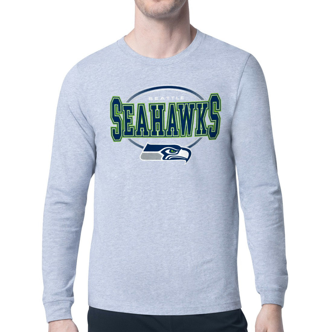 Seattle Seahawks Starter Team Track Graphic Long Sleeve T-Shirt - Heather Gray discount