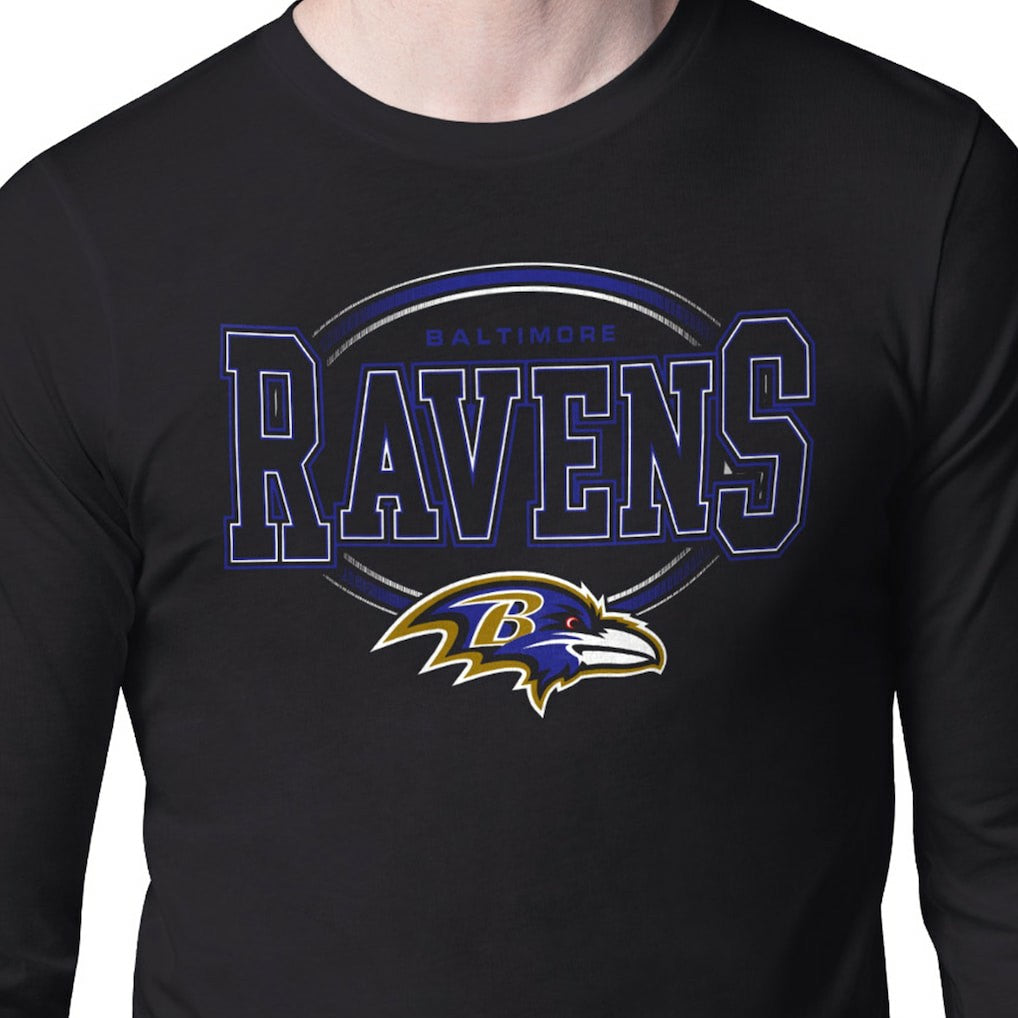 Baltimore Ravens Starter Team Track Graphic Long Sleeve T-Shirt - Black cheap