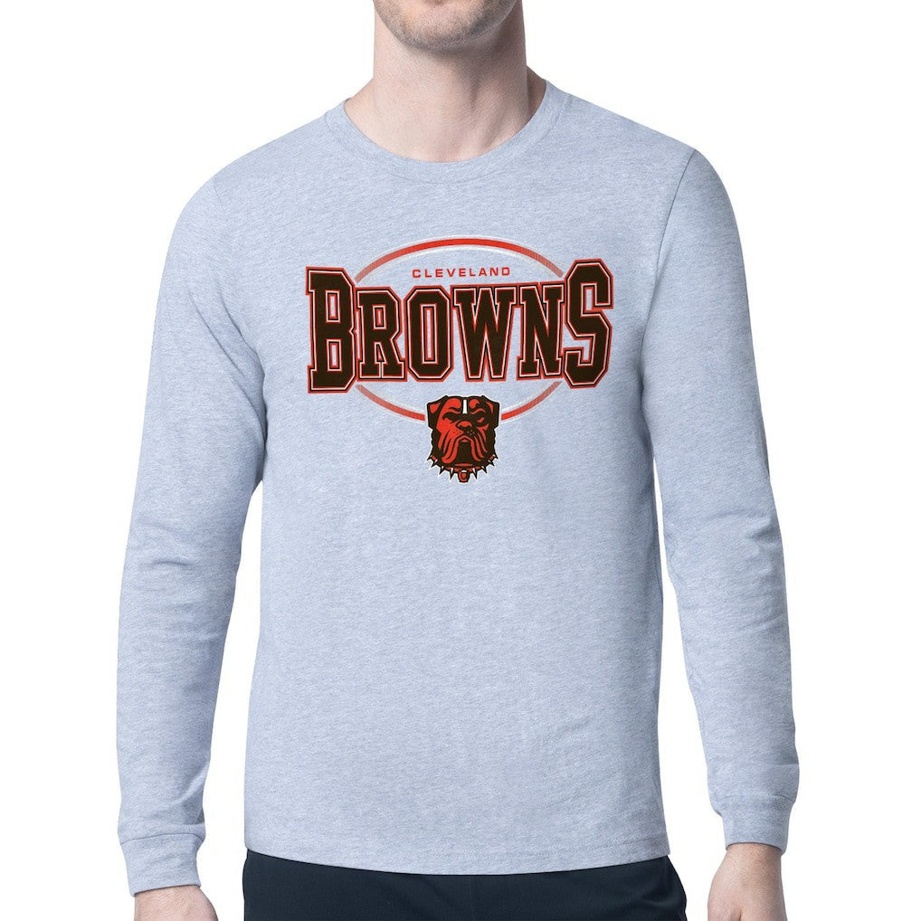 Cleveland Browns Starter Team Track Graphic Long Sleeve T-Shirt - Heather Gray cheap
