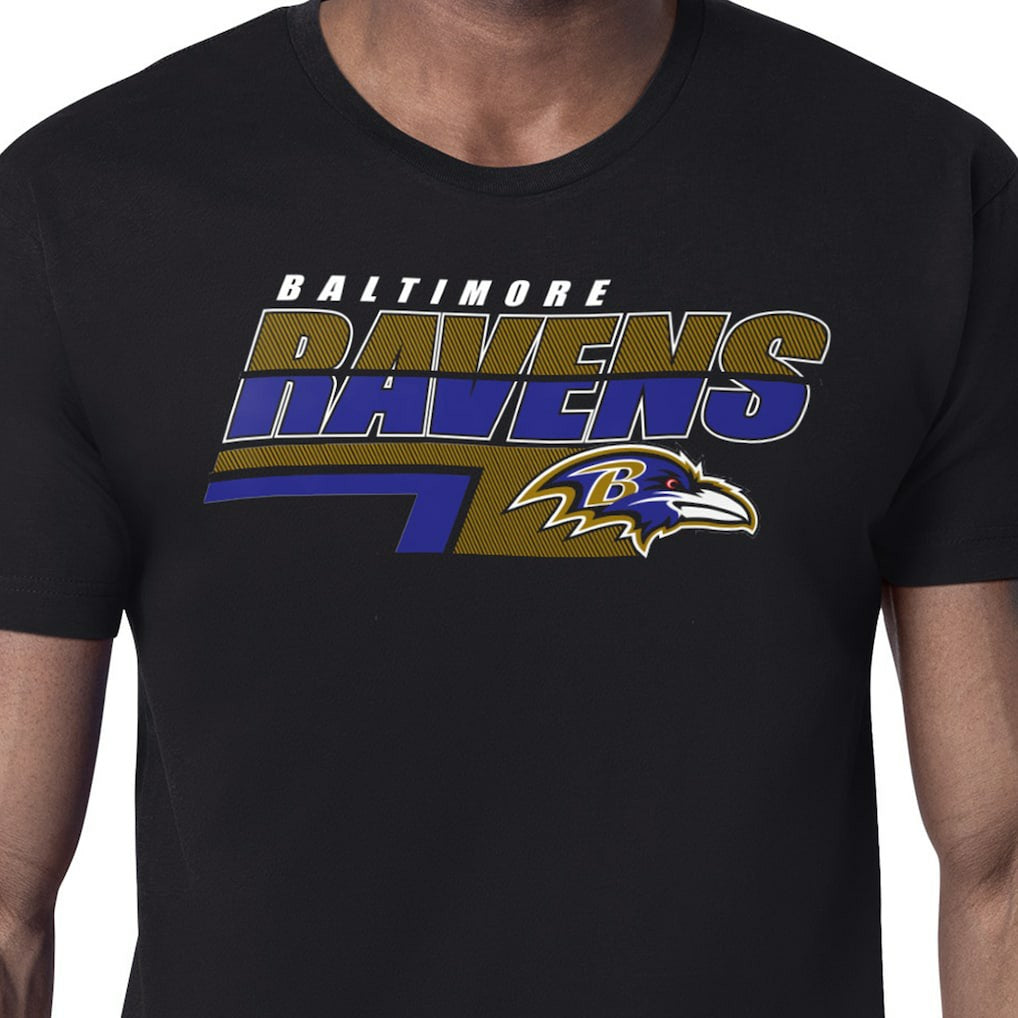 Baltimore Ravens Starter Logo Push Graphic T-Shirt - Black cheap