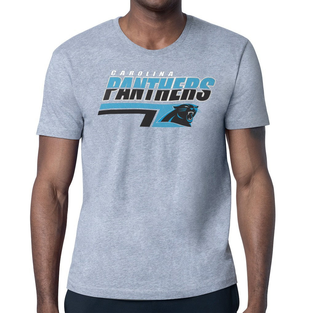 Carolina Panthers Starter Logo Push Graphic T-Shirt - Heather Gray discount