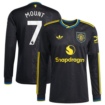 Mason Mount Manchester United 2025/26 Third Replica Long Sleeve Player Jersey - Black | Adidas outlet