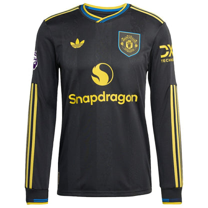 Kobbie Mainoo Manchester United 2025/26 Third Long Sleeve Player Jersey - Black | Adidas shop