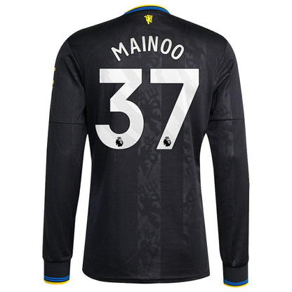 Kobbie Mainoo Manchester United 2025/26 Third Replica Long Sleeve Player Jersey - Black | Adidas for sale