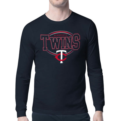 Minnesota Twins Starter Team Track Graphic Long Sleeve T-Shirt - Navy