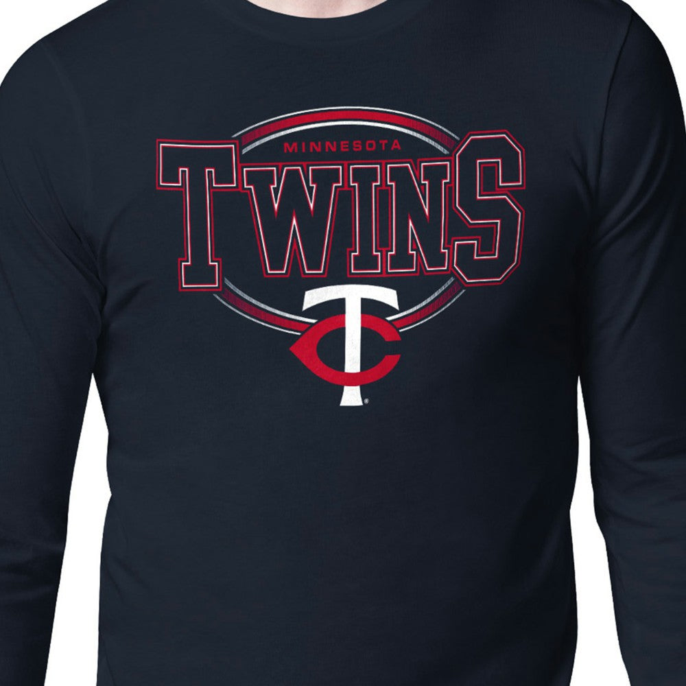 Minnesota Twins Starter Team Track Graphic Long Sleeve T-Shirt - Navy