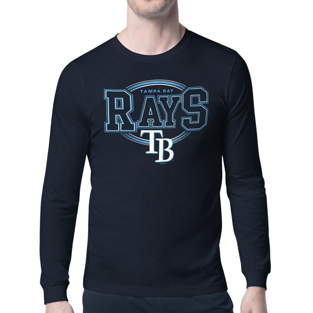 Tampa Bay Rays Starter Team Track Graphic Long Sleeve T-Shirt - Navy