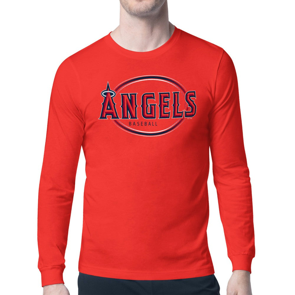 Los Angeles Angels Starter Team Track Graphic Long Sleeve T-Shirt - Red