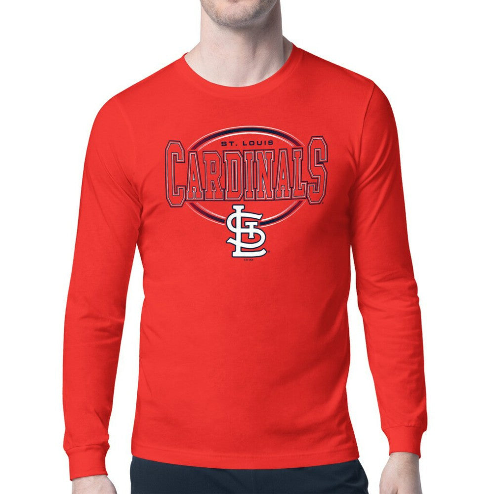 St. Louis Cardinals Starter Team Track Graphic Long Sleeve T-Shirt - Red