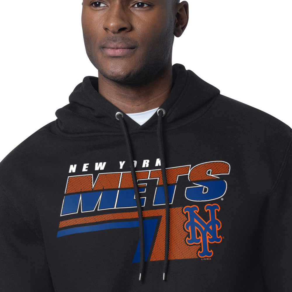 New York Mets Starter Logo Push Graphic Hoodie - Black