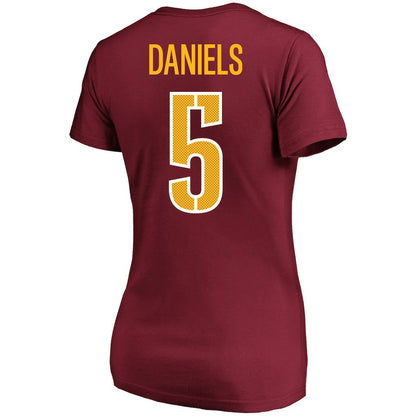 Jayden Daniels Washington Commanders Women's Plus Size Name & Number T-Shirt - Burgundy outlet