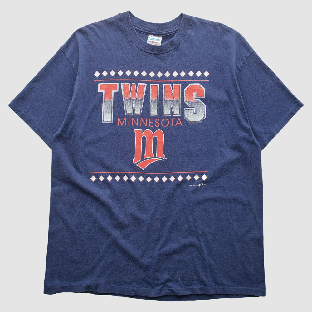 Minnesota Twins Hanes 1993 T-Shirt - Blue Vintage