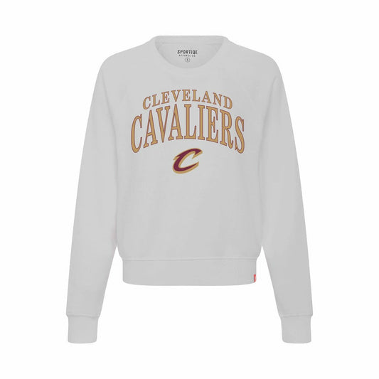 Cleveland Cavaliers Sportiqe Women's Genuine Issue Collection Ashlyn Cropped Sweatshirt sale - Gray on sale