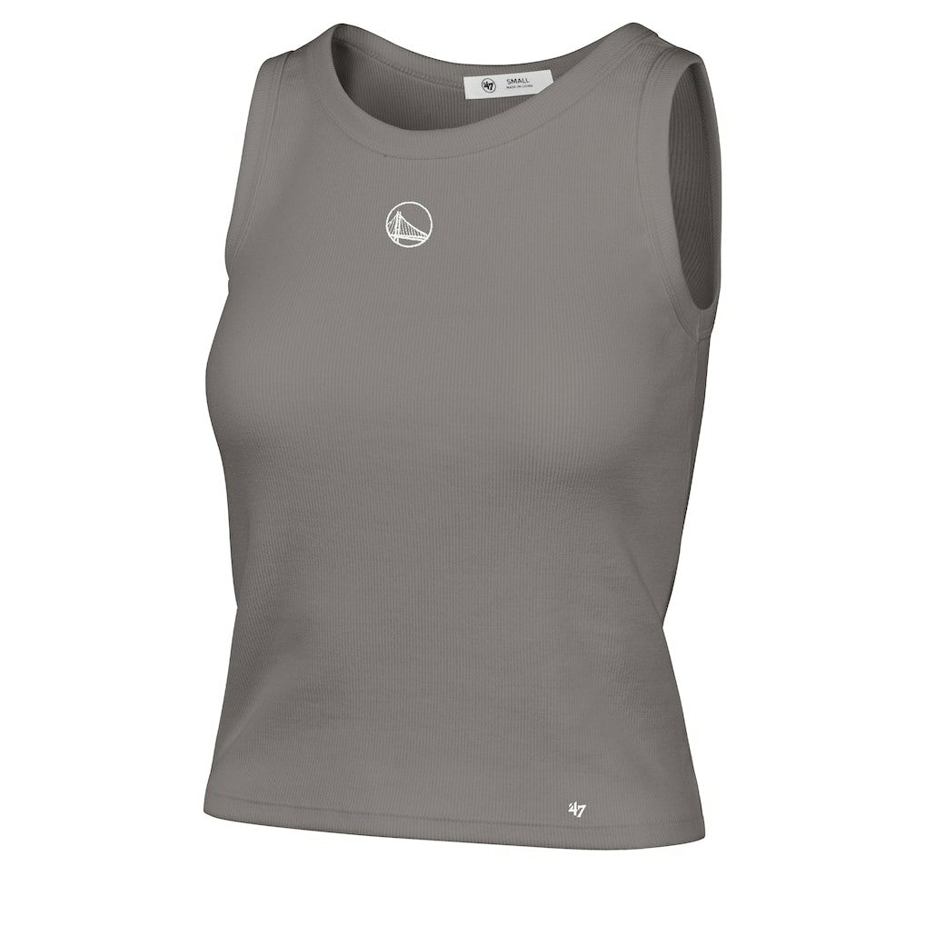 Golden State Warriors '47 Women's Cropped Skyhook Baby Rib Tank sale - Gray | 47 brand sale