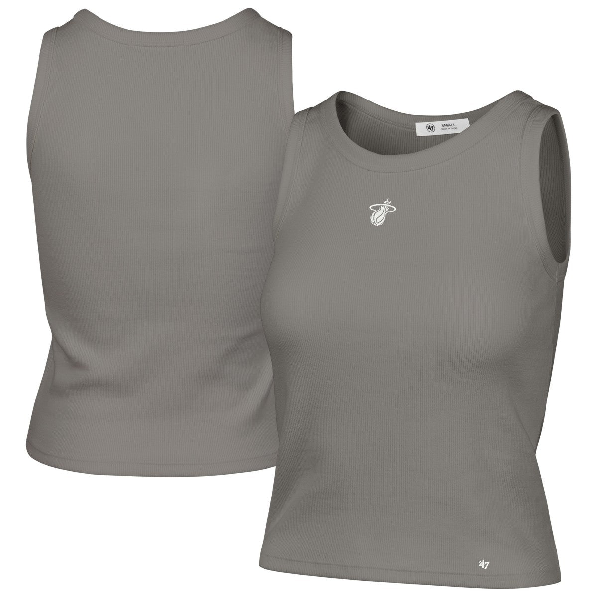 Miami Heat '47 Women's Cropped Skyhook Baby Rib Tank - Gray | 47 brand outlet
