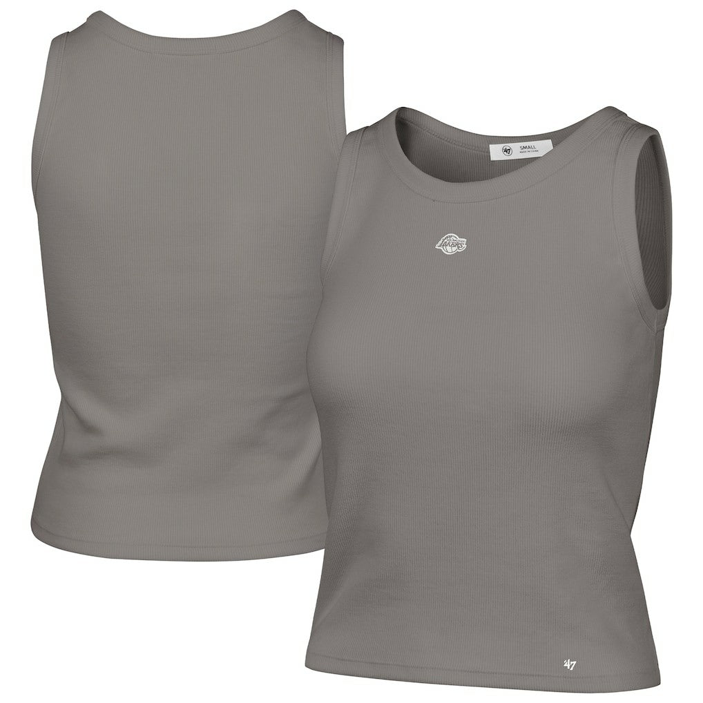 Los Angeles Lakers '47 Women's Cropped Skyhook Baby Rib Tank - Gray | 47 brand shop