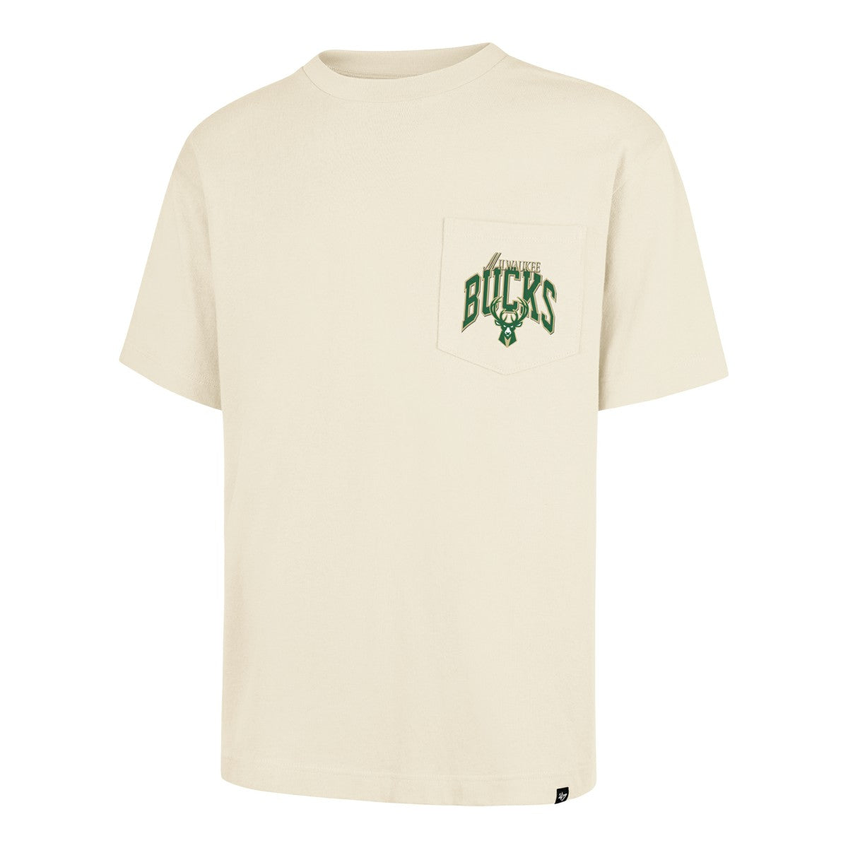 Milwaukee Bucks '47 Unisex Crossover Collection Foundation Pocket T-Shirt - Cream | 47 brand sale