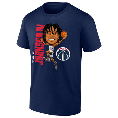 Tre Johnson III Washington Wizards Caricature T-Shirt - Navy for sale