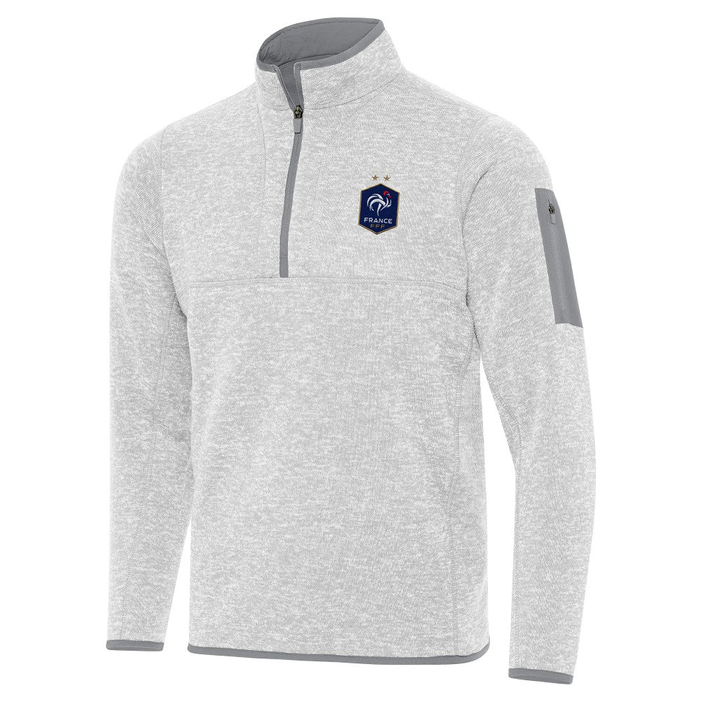 France National Team Antigua Elevate Quarter-Zip Pullover - Heather Gray discount