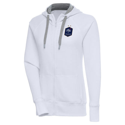 France National Team Antigua Women's Takeover Full-Zip Hoodie - White sale