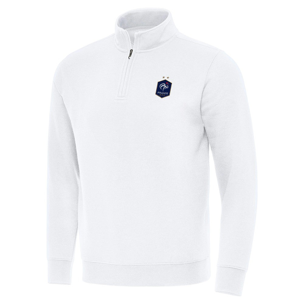 France National Team Antigua Landslide Quarter-Zip Pullover - White cheap