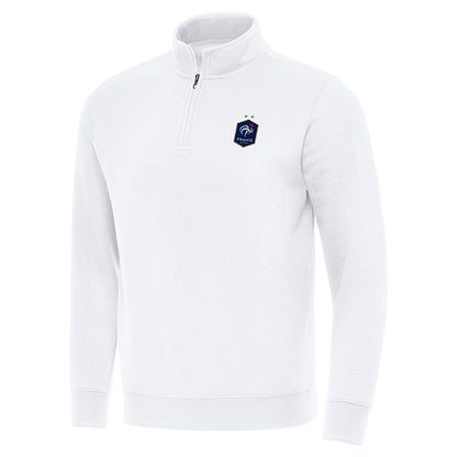 France National Team Antigua Landslide Quarter-Zip Pullover - White cheap
