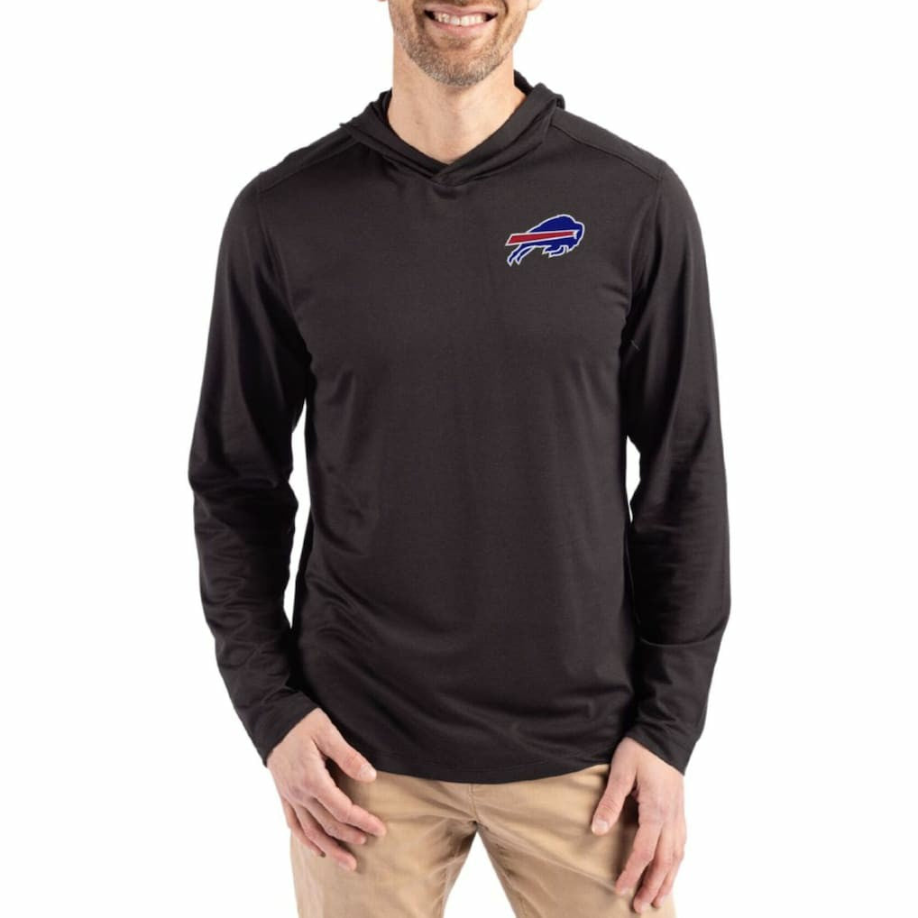 Buffalo Bills Cutter & Buck Coastline Epic Comfort Eco Recycled Long Sleeve Hoodie T-Shirt - Black discount