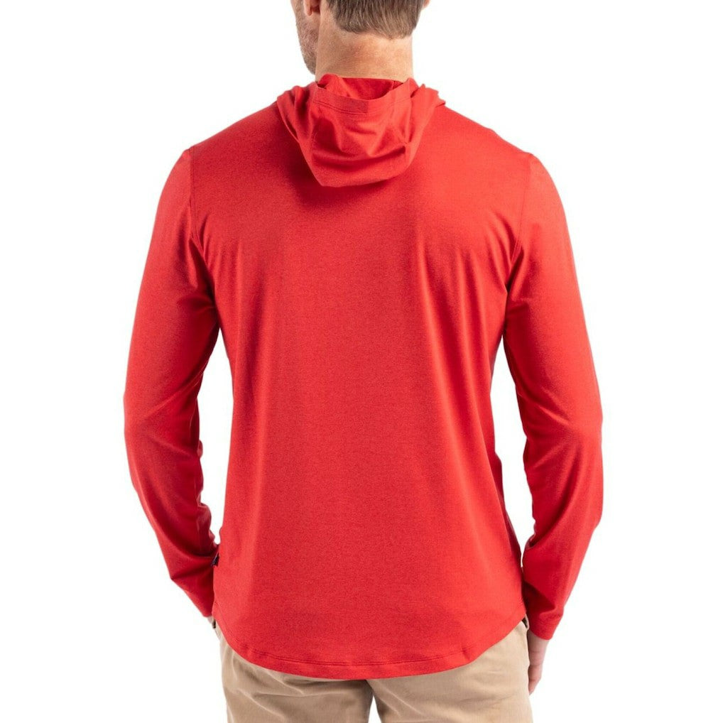 Atlanta Falcons Cutter & Buck Americana Coastline Epic Comfort Eco Recycled Long Sleeve Hoodie T-Shirt - Red on sale