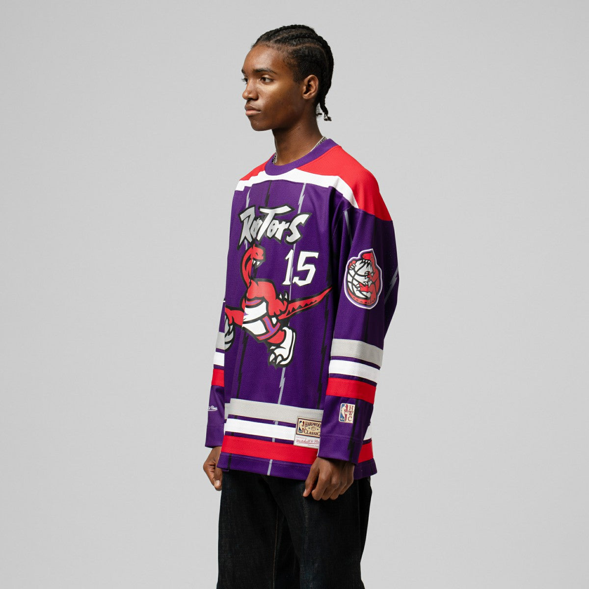 Vince Carter Toronto Raptors Unisex Maxxed Out Fashion Hockey Jersey - Purple | Mitchell & Ness shop
