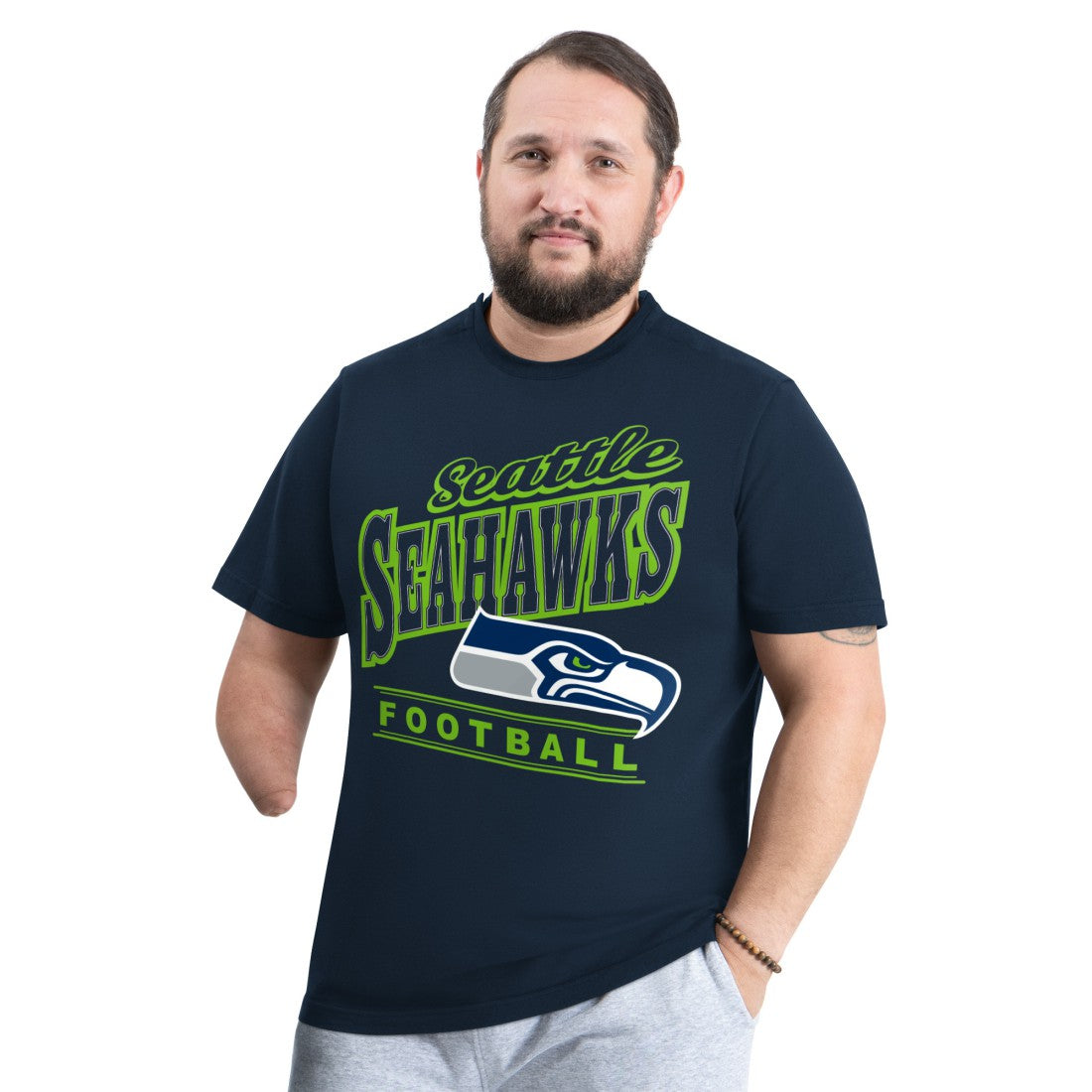 Seattle Seahawks G-III Sports by Carl Banks Adaptive Headliner Graphic T-Shirt - Navy cheap