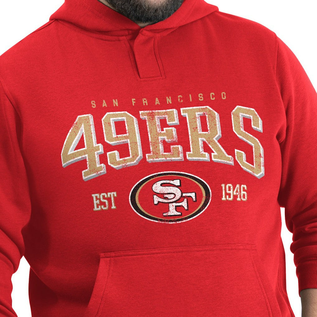 San Francisco 49ers G-III Sports by Carl Banks Adaptive Team Spirit Graphic Fleece Pullover Hoodie - Scarlet cheap